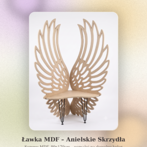 Ławka – Anielskie Skrzydła 80x170cm, surowy MDF