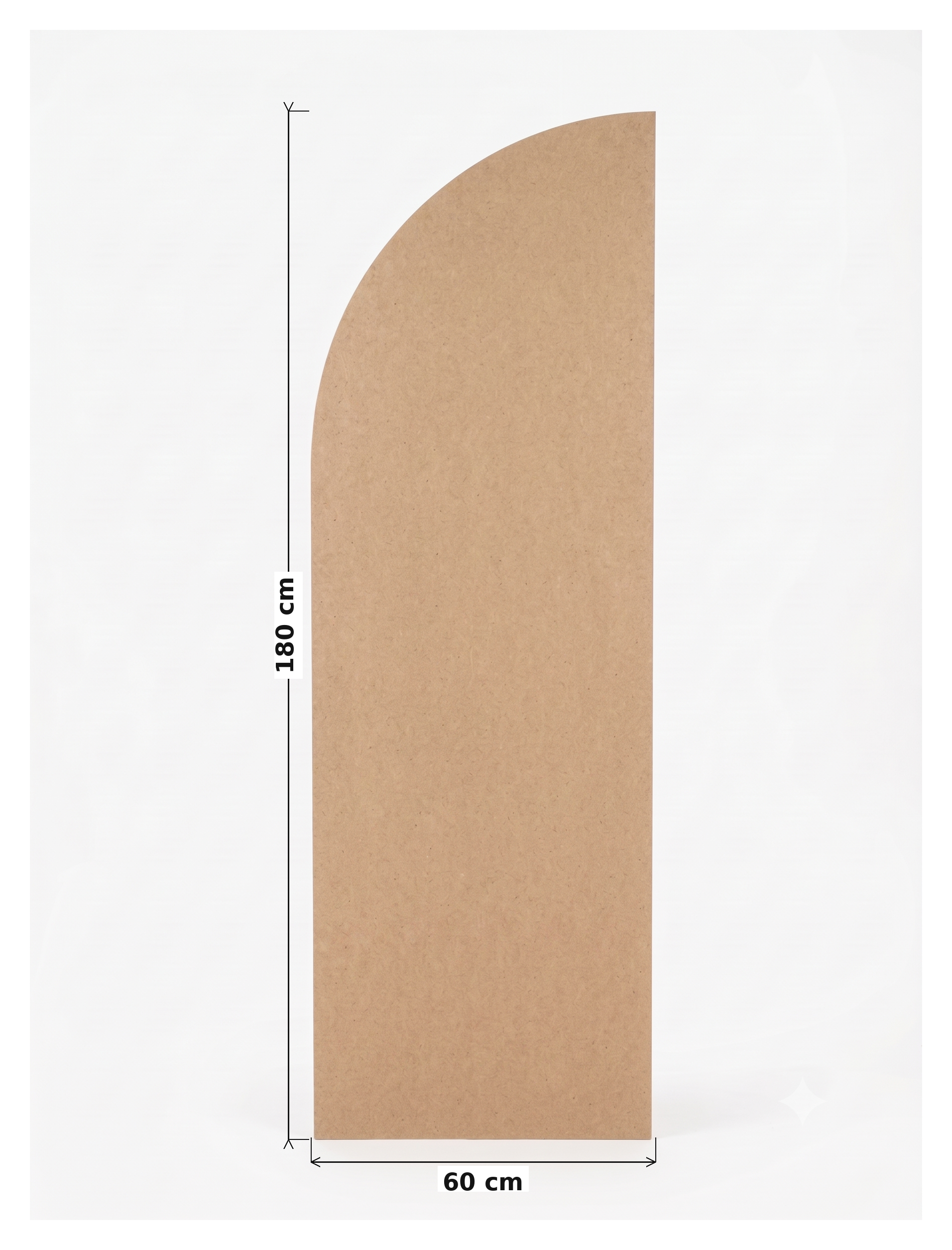 Ścianka MDF surowa – ćwierćłuk 60x180cm, 18mm - obrazek 2