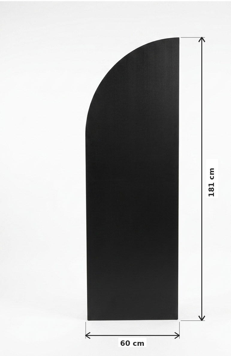 Ścianka/ćwierćłuk czarna – wynajem 60x181cm - obrazek 2