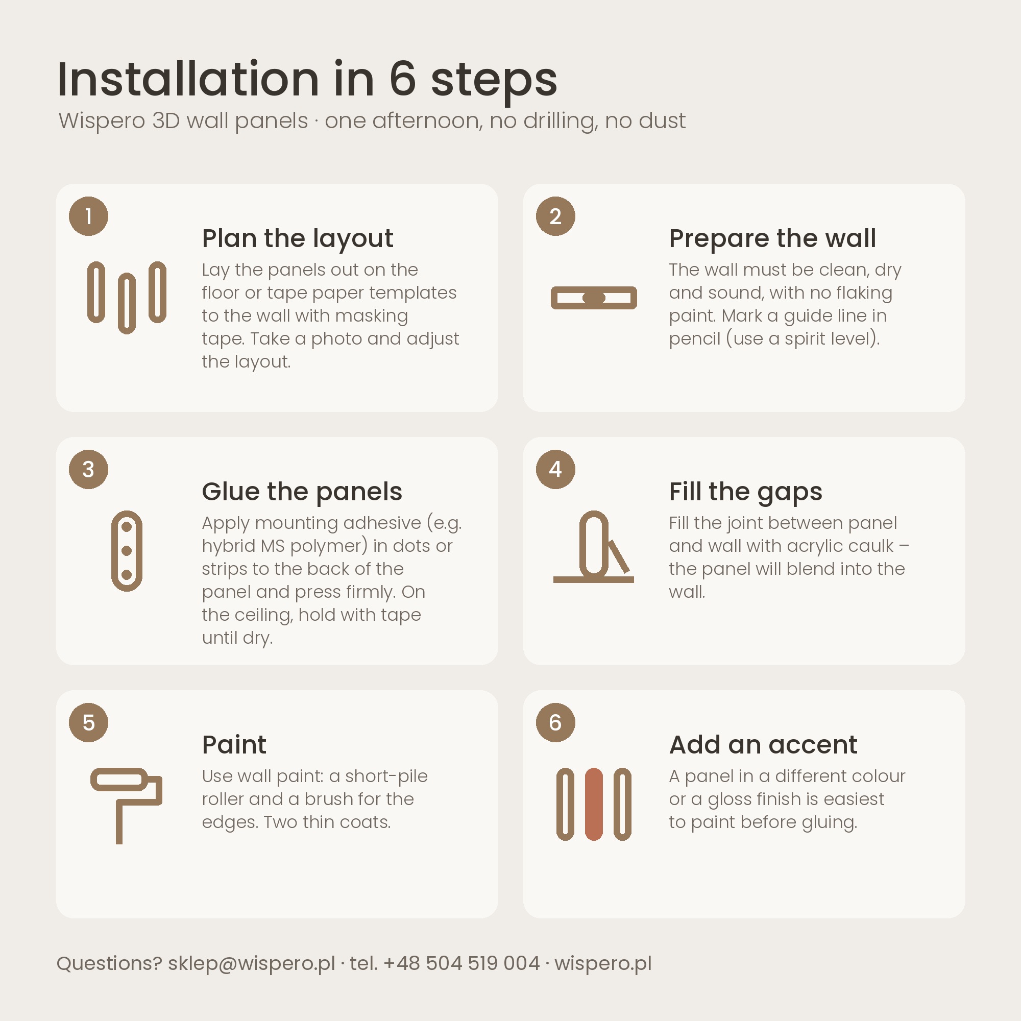 3D wall panel installation guide in 6 steps