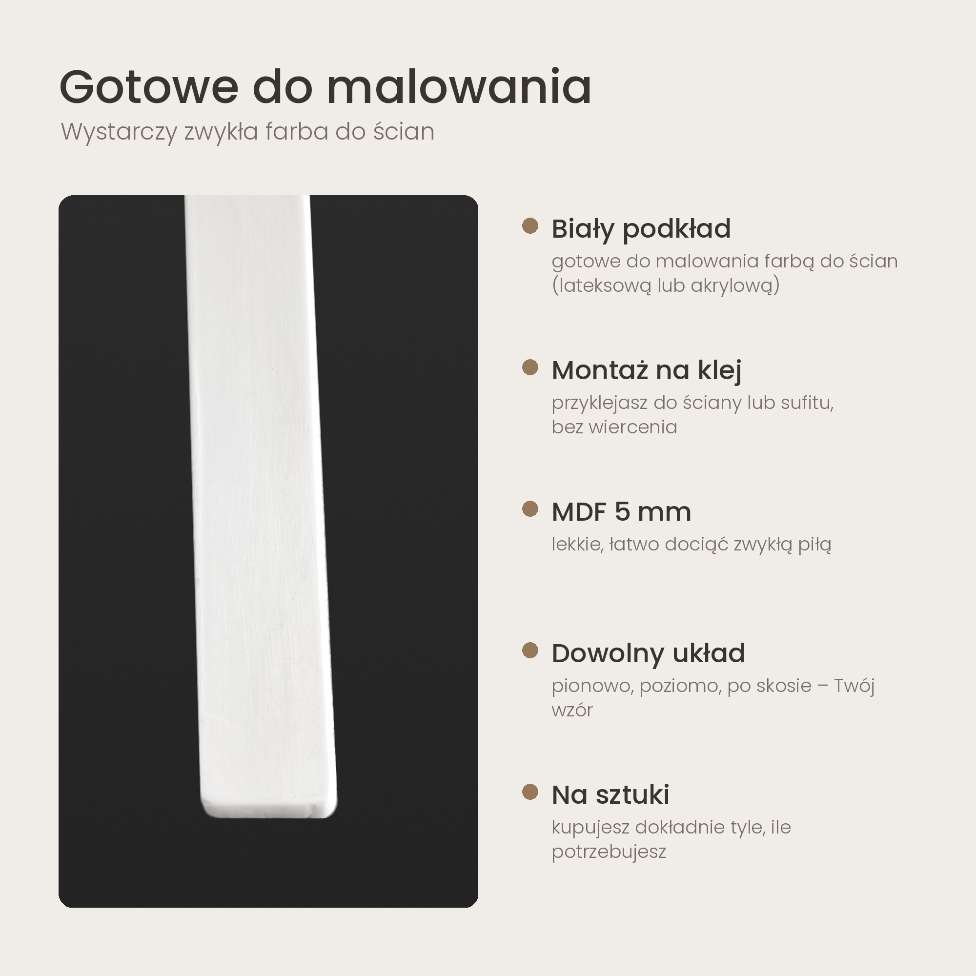 Listwy ścienne 3D gotowe do malowania