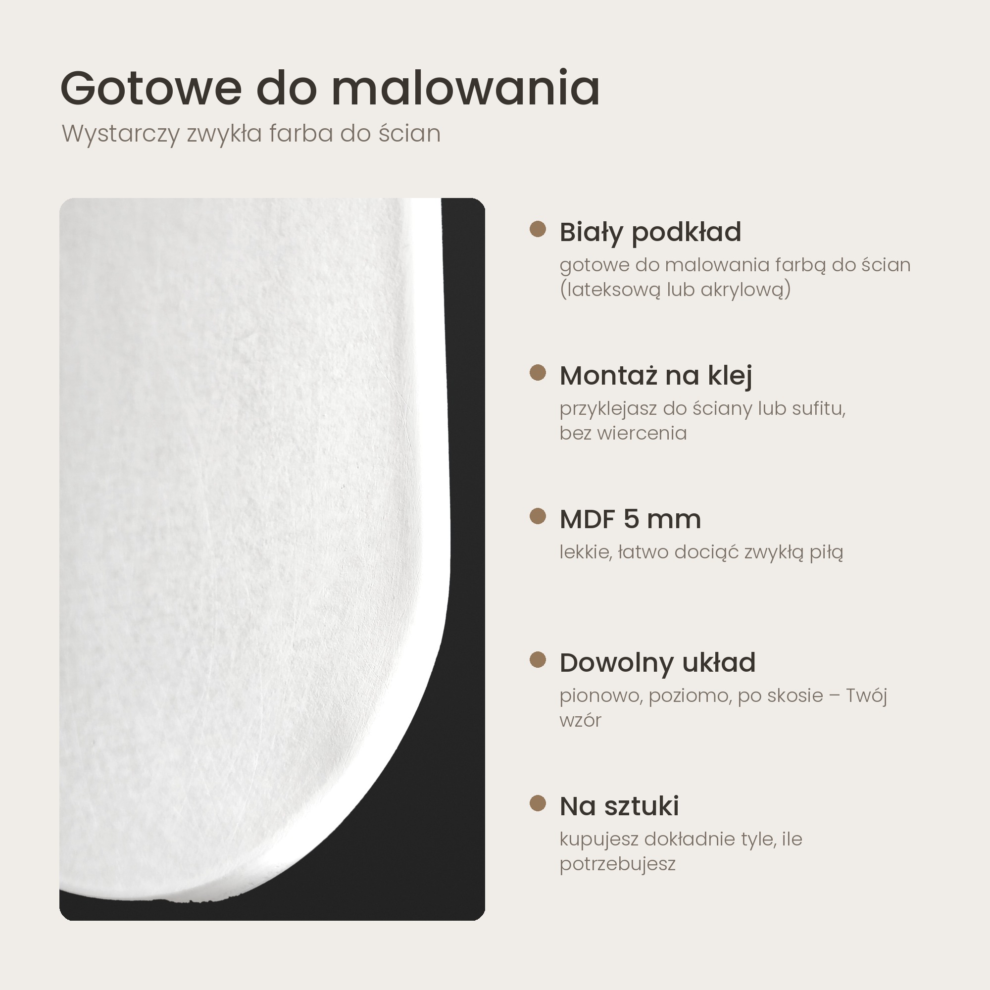 Panele ścienne 3D gotowe do malowania